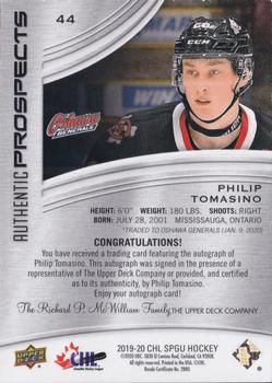 2019-20 SP Game Used CHL - Blue Autographs #44 Philip Tomasino Back