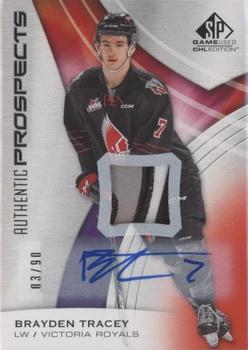 2019-20 SP Game Used CHL - Red Autograph Patches #10 Brayden Tracey Front
