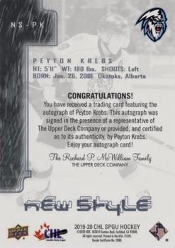 2019-20 SP Game Used CHL - 2000-01 New Style Tribute Blue Autographs #NS-PK Peyton Krebs Back