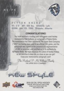 2019-20 SP Game Used CHL - 2000-01 New Style Tribute Red Jersey Autographs #NS-PK Peyton Krebs Back