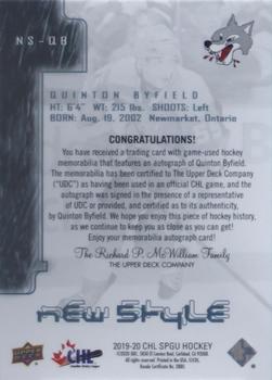 2019-20 SP Game Used CHL - 2000-01 New Style Tribute Red Jersey Autographs #NS-QB Quinton Byfield Back