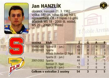 2002-03 OFS Plus (ELH) #4 Jan Hanzlik Back