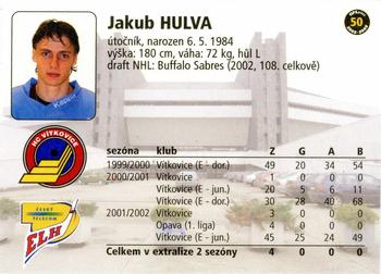 2002-03 OFS Plus (ELH) #50 Jakub Hulva Back