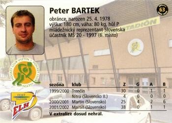 2002-03 OFS Plus (ELH) #63 Peter Bartek Back