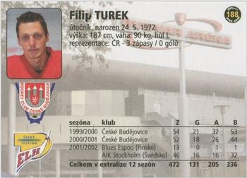 2002-03 OFS Plus (ELH) #188 Filip Turek Back