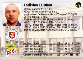 2002-03 OFS Plus (ELH) #219 Ladislav Lubina Back