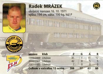 2002-03 OFS Plus (ELH) #342 Radek Mrazek Back