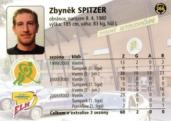 2002-03 OFS Plus (ELH) #366 Zbynek Spitzer Back