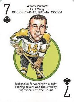 2013 Hero Decks Boston Bruins Hockey Heroes Playing Cards #7♣ Woody Dumart Front