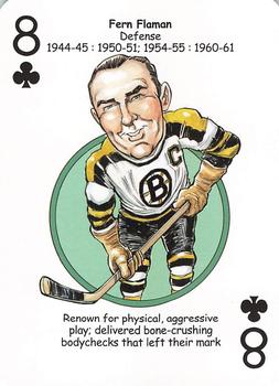 2013 Hero Decks Boston Bruins Hockey Heroes Playing Cards #8♣ Fern Flaman Front