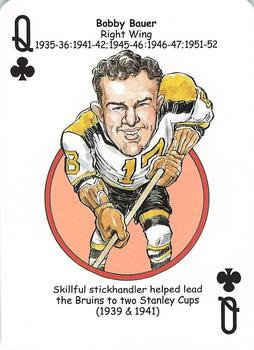2013 Hero Decks Boston Bruins Hockey Heroes Playing Cards #Q♣ Bobby Bauer Front