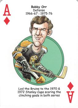 2013 Hero Decks Boston Bruins Hockey Heroes Playing Cards #A♦ Bobby Orr Front