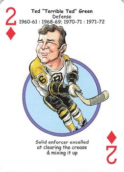 2013 Hero Decks Boston Bruins Hockey Heroes Playing Cards #2♦ Ted Green Front