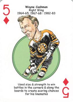 2013 Hero Decks Boston Bruins Hockey Heroes Playing Cards #5♦ Wayne Cashman Front