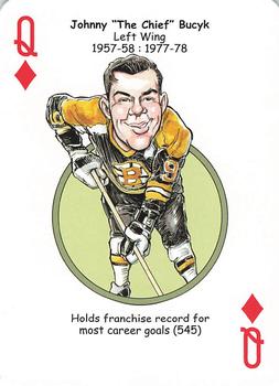 2013 Hero Decks Boston Bruins Hockey Heroes Playing Cards #Q♦ Johnny Bucyk Front