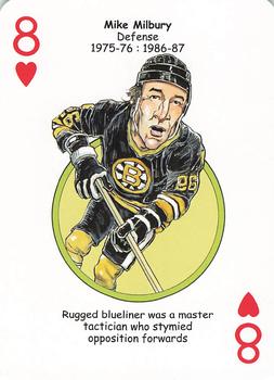 2013 Hero Decks Boston Bruins Hockey Heroes Playing Cards #8♥ Mike Milbury Front