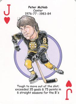 2013 Hero Decks Boston Bruins Hockey Heroes Playing Cards #J♥ Peter McNab Front