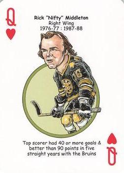 2013 Hero Decks Boston Bruins Hockey Heroes Playing Cards #Q♥ Rick Middleton Front