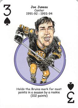 2013 Hero Decks Boston Bruins Hockey Heroes Playing Cards #3♠ Joe Juneau Front