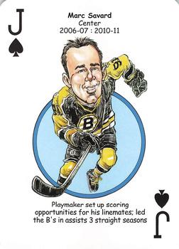 2013 Hero Decks Boston Bruins Hockey Heroes Playing Cards #J♠ Marc Savard Front