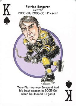 2013 Hero Decks Boston Bruins Hockey Heroes Playing Cards #K♠ Patrice Bergeron Front