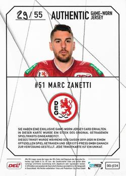 2019-20 Playercards (DEL) - Jersey Cards #JC04 Marc Zanetti Back