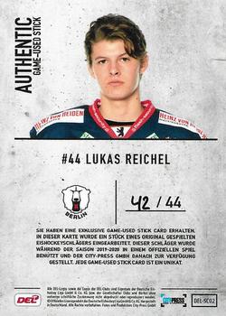 2019-20 Playercards (DEL) - Stickcards #SC02 Lukas Reichel Back