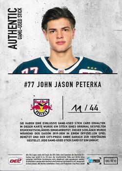 2019-20 Playercards (DEL) - Stickcards #SC10 John Jason Peterka Back