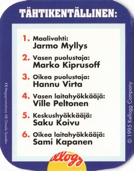 1995-96 Kellogg's Pop-Ups (Finland) #3 Hannu Virta Back
