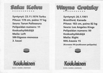 1995 Koululainen (Finnish) #NNO Wayne Gretzky / Saku Koivu Back