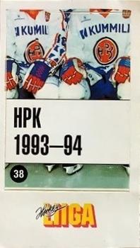1993-94 Jyvas-Hyva Hockey-Liiga (Finnish) Stickers #38 HPK Front