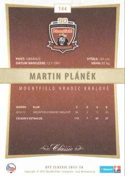 2015-16 OFS Classic Série I #144 Martin Planek Back