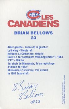 1992-93 Montreal Canadiens #NNO Brian Bellows Back