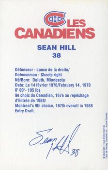 1992-93 Montreal Canadiens #NNO Sean Hill Back