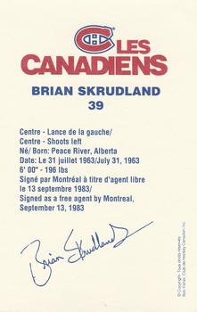 1992-93 Montreal Canadiens #NNO Brian Skrudland Back