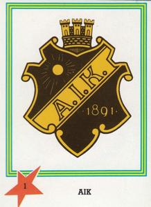1989-90 Semic Elitserien (Swedish) Stickers #1 AIK Klubbemblem Front