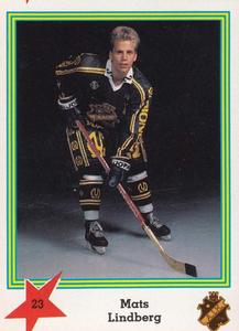 1989-90 Semic Elitserien (Swedish) Stickers #23 Mats Lindberg Front