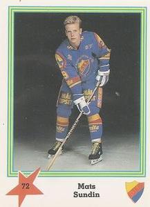 1989-90 Semic Elitserien (Swedish) Stickers #72 Mats Sundin Front