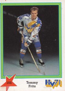 1989-90 Semic Elitserien (Swedish) Stickers #105 Tommy Fritz Front