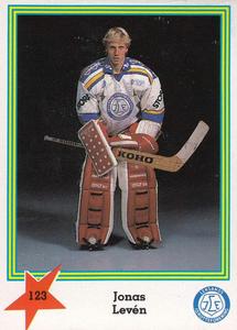1989-90 Semic Elitserien (Swedish) Stickers #123 Jonas Leven Front