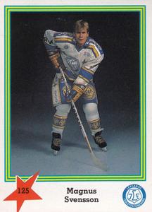 1989-90 Semic Elitserien (Swedish) Stickers #125 Magnus Svensson Front