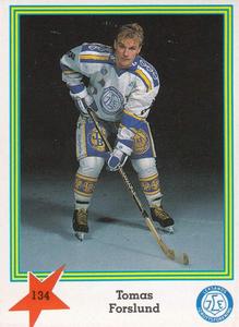 1989-90 Semic Elitserien (Swedish) Stickers #134 Tomas Forslund Front