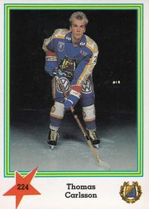 1989-90 Semic Elitserien (Swedish) Stickers #224 Thomas Carlsson Front