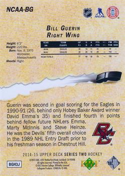 2014-15 Upper Deck - NCAA Young Guns #NCAA-BG Bill Guerin Back