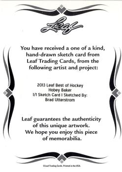 2013 Leaf Best of Hockey - Sketches #NNO Hobey Baker Back