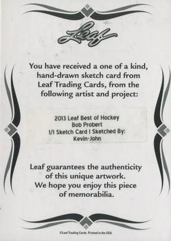 2013 Leaf Best of Hockey - Sketches #NNO Bob Probert Back