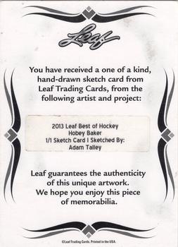 2013 Leaf Best of Hockey - Sketches #NNO Hobey Baker Back