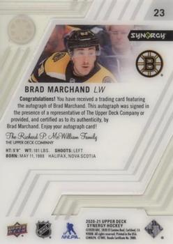 2020-21 Upper Deck Synergy #23 Brad Marchand Back