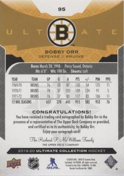 2019-20 Upper Deck Ultimate Collection - Autographs #95 Bobby Orr Back