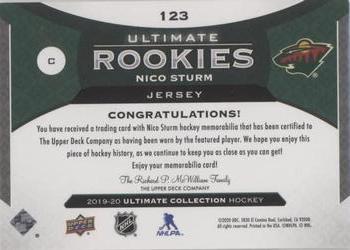 2019-20 Upper Deck Ultimate Collection - Ultimate Rookies Jersey #123 Nico Sturm Back